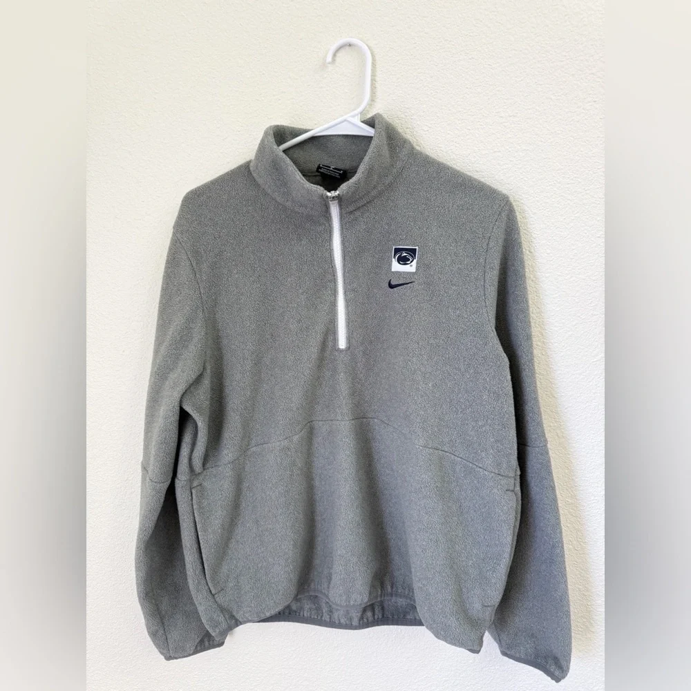 Nike Gray Kansas State Wildcats Quarter Zip Fleece Pullover Sweatshirt Size M